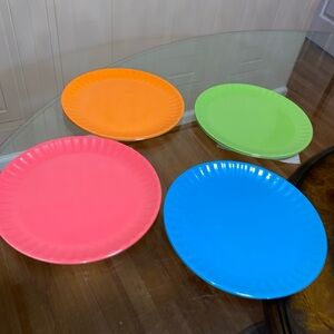 - Brand New Set of 8 C&C California home Multicolor salad plates 8.”